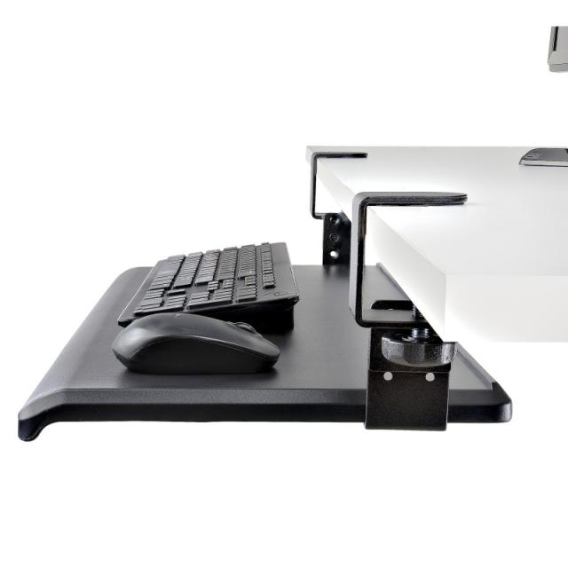 StarTech.com - Bandeja Deslizante de Teclado para Debajo del Escritorio, Soporte de Mordaza, 2kg, Bandeja para Teclado, Soporte