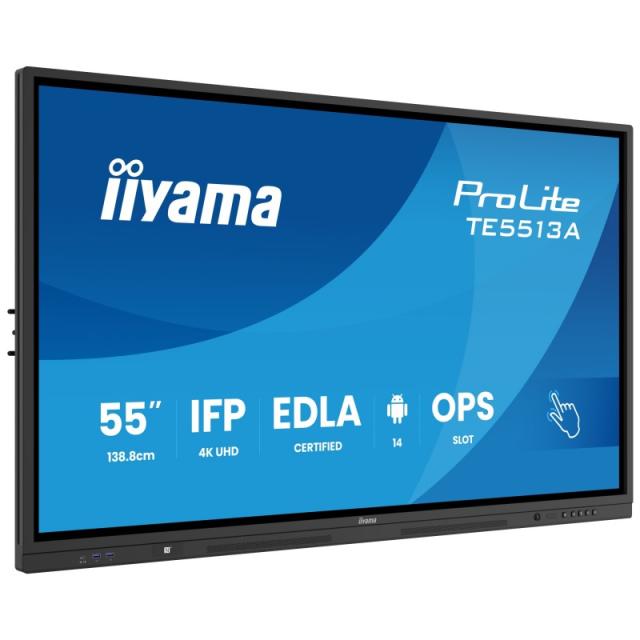 iiyama - TE5513A-B1AG pantalla de señalización Panel plano interactivo 138,7 cm (54.6") Wifi 500 cd / m² 4K Ultra HD Negro Panta
