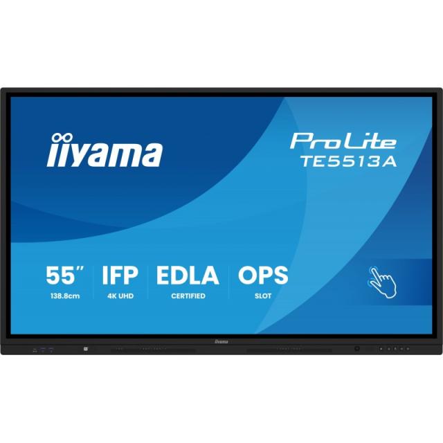 iiyama - TE5513A-B1AG pantalla de señalización Panel plano interactivo 138,7 cm (54.6") Wifi 500 cd / m² 4K Ultra HD Negro Panta
