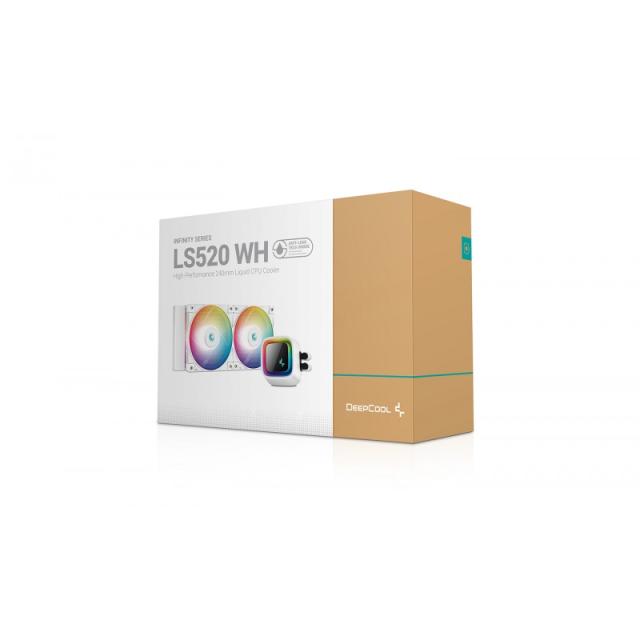 DeepCool - LS520 WH Procesador Sistema de refrigeración líquida todo en uno 12 cm Blanco 1 pieza(s)