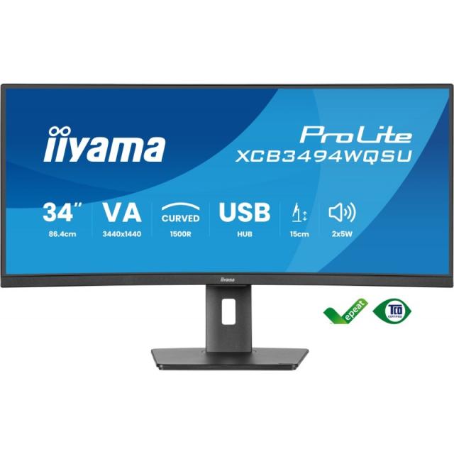 iiyama - ProLite XCB3494WQSU-B1 pantalla para PC 86,4 cm (34") 3440 x 1440 Pixeles UltraWide Quad HD LED Negro