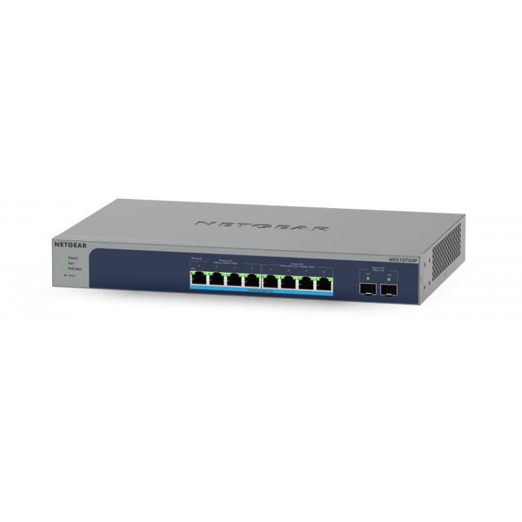 NETGEAR - 8-Port Multi-Gigabit/10G Ethernet Ultra60 PoE++ Smart Switch with 2 SFP+ Ports (MS510TXUP) Gestionado L2+ 10G Ethernet