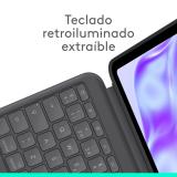 Logitech - Combo Touch, funda con teclado, iPad Pro 13 pulgadas (M4)(2024) - Teclado retroiluminado extraíble con soporte abatib