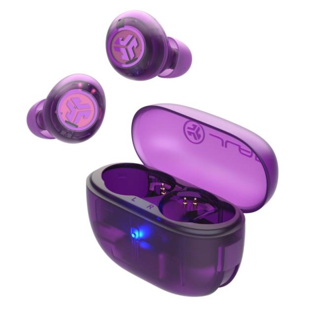 JLab - Go Pop ANC Auriculares True Wireless Stereo (TWS) Dentro de oído Llamadas/Música Bluetooth Púrpura, Transparente