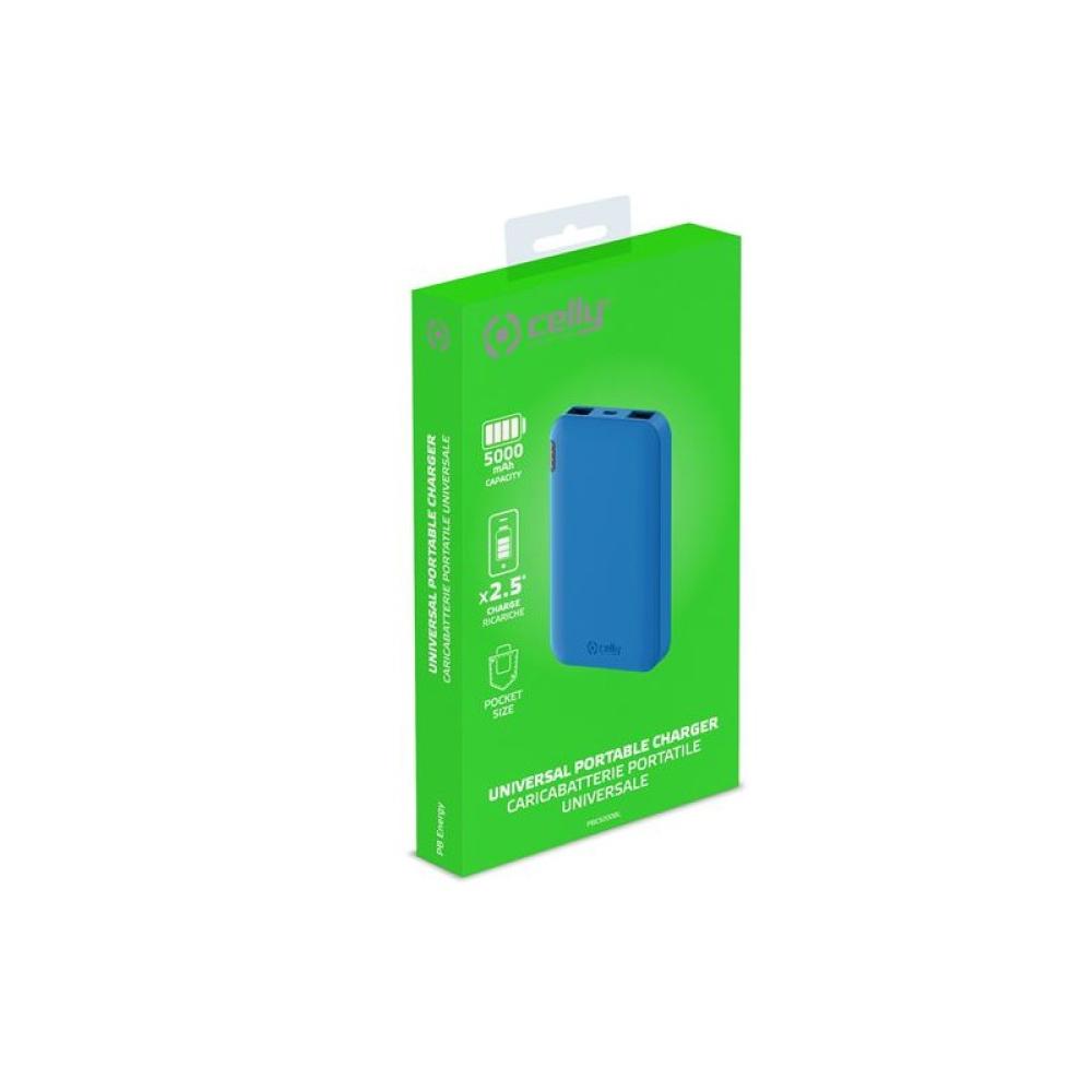 Celly - PBE5000 batería externa Azul Ión de litio 5000 mAh