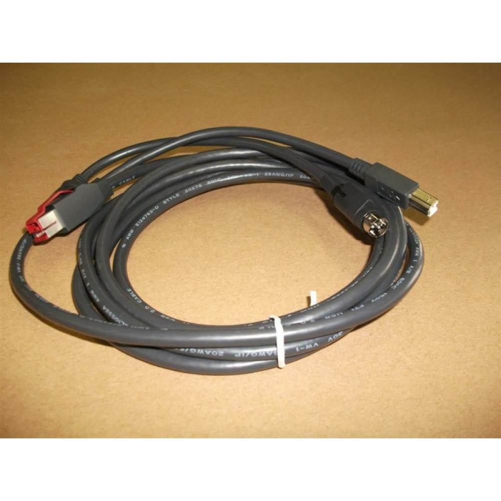 Epson - 2218424 cable de transmisión Negro 3 m PoweredUSB