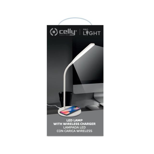 Celly - WLLIGHT10WWH cargador de dispositivo móvil Smartphone Blanco USB Cargador inalámbrico Interior