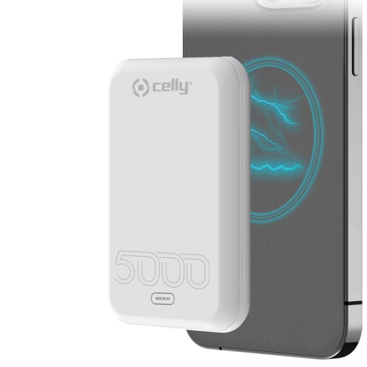 Celly - MAGPB5000EVOWH batería externa 5000 mAh Cargador inalámbrico Blanco