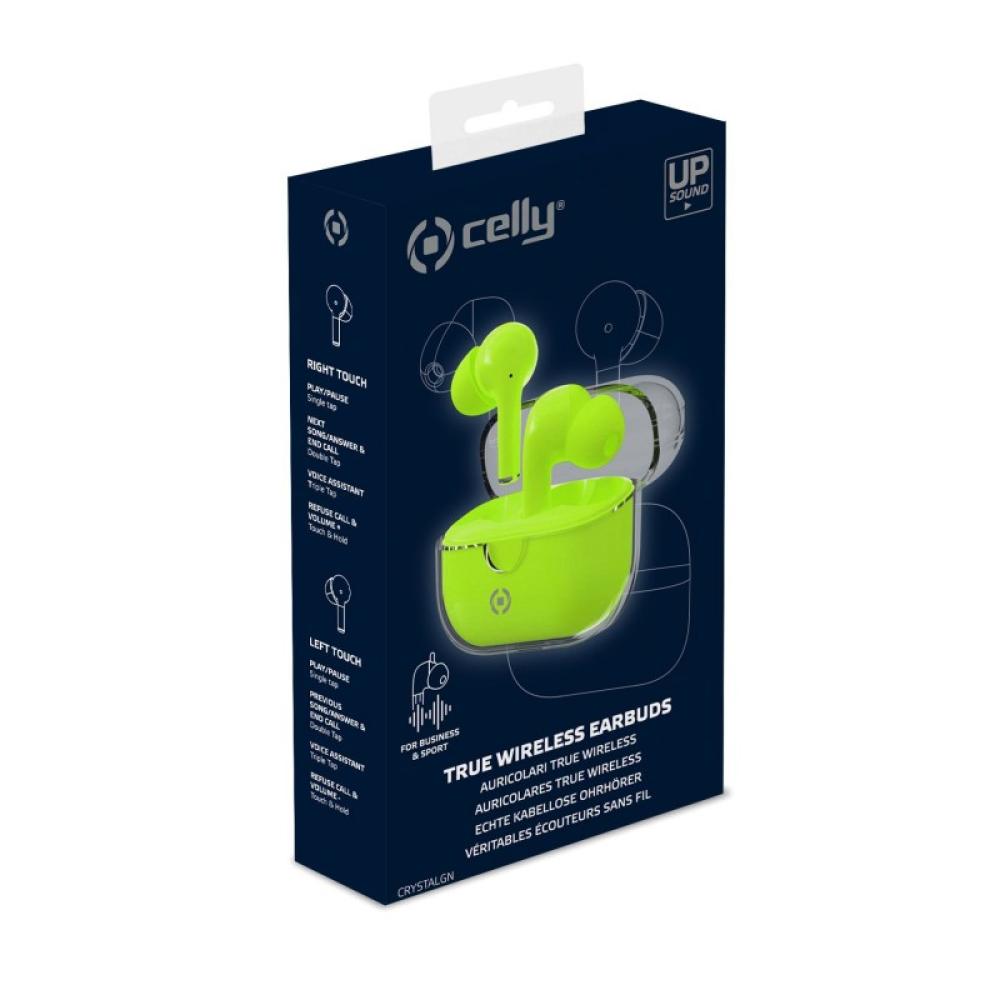 Celly - CLEAR Auriculares True Wireless Stereo (TWS) Dentro de oído Llamadas/Música USB Tipo C Bluetooth Verde