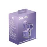 Celly - SHEER Auriculares True Wireless Stereo (TWS) Dentro de oído Llamadas/Música Transparente, Violeta