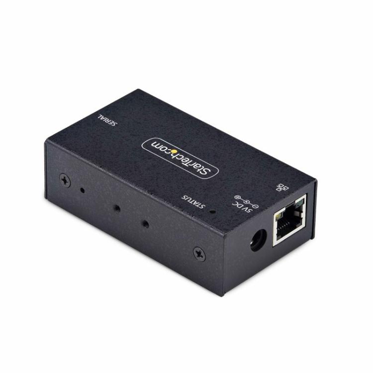 StarTech.com - Adaptador Serie a Ethernet - Conversor RJ45 LAN IP a DB9 RS232 - Servidor de Dispositivos Serie de 1 Puerto - Car