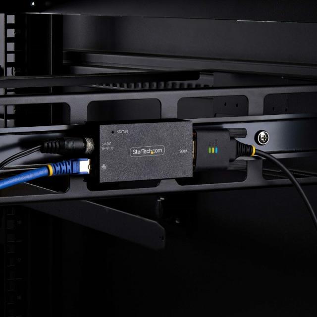 StarTech.com - Adaptador Serie a Ethernet - Conversor RJ45 LAN IP a DB9 RS232 - Servidor de Dispositivos Serie de 1 Puerto - Car