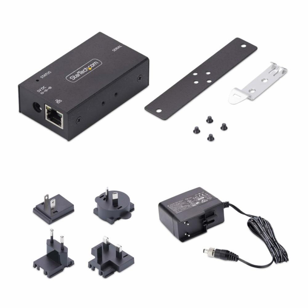 StarTech.com - Adaptador Serie a Ethernet - Conversor RJ45 LAN IP a DB9 RS232 - Servidor de Dispositivos Serie de 1 Puerto - Car