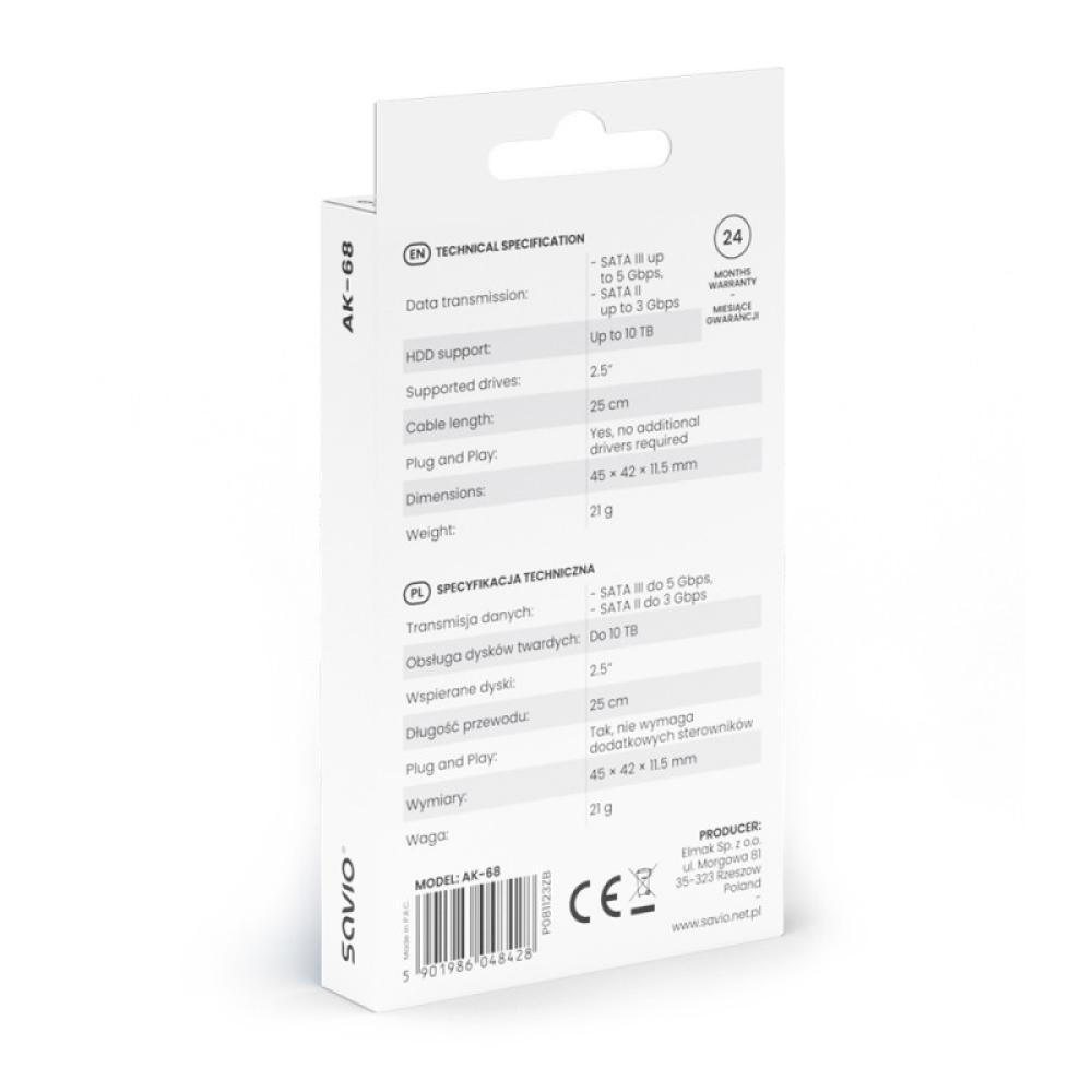 Savio - K-68 tarjeta y adaptador de interfaz USB 3.2 Gen 1 (3.1 Gen 1)