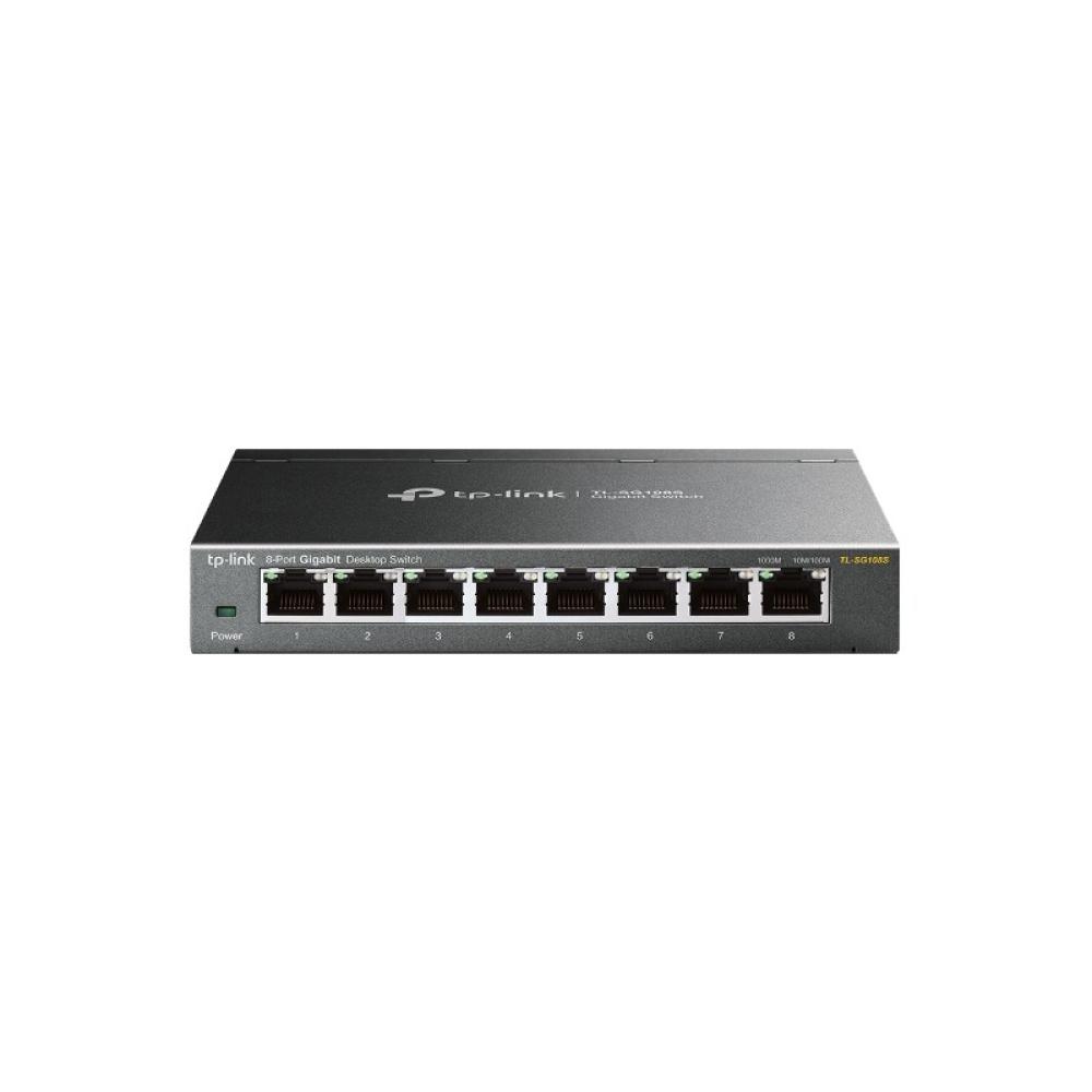 TP-Link - Omada TL-SG108S switch No administrado Gigabit Ethernet (10/100/1000) Negro