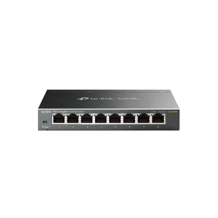 TP-Link - Omada TL-SG108S switch No administrado Gigabit Ethernet (10/100/1000) Negro