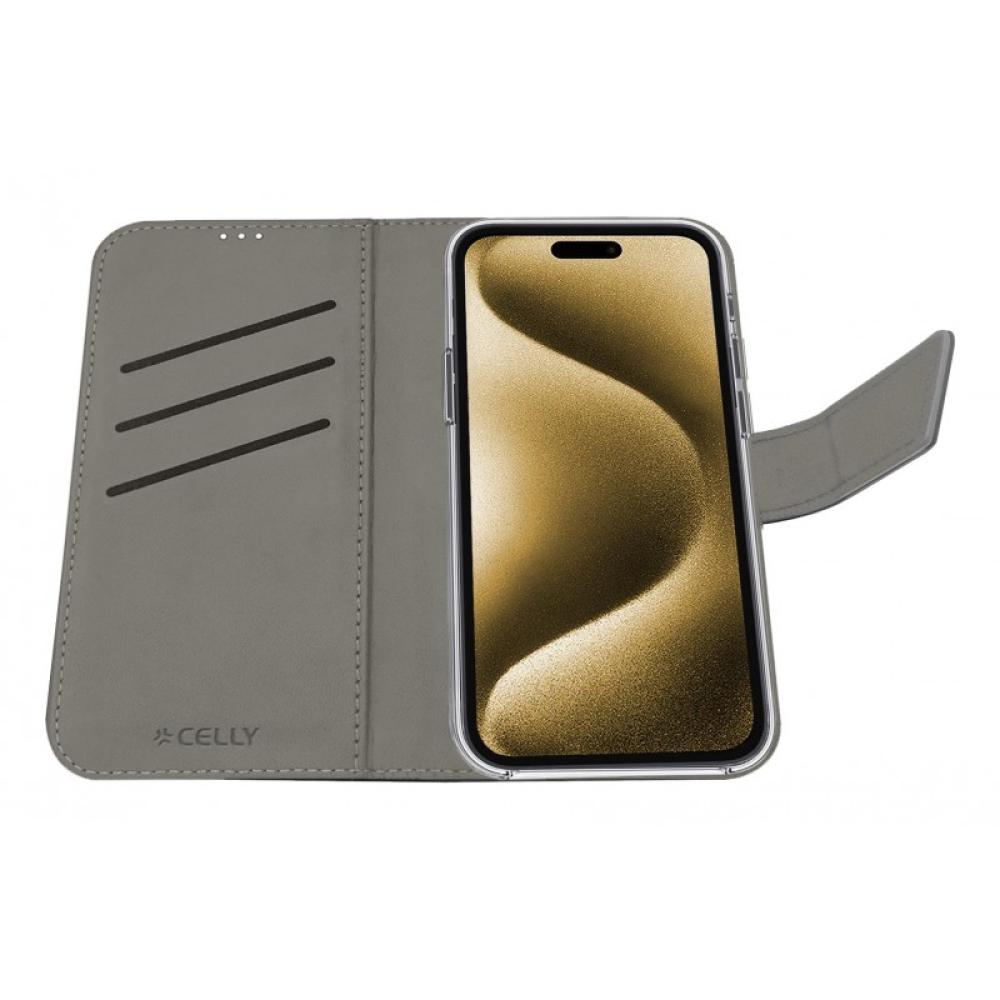 Celly - WALLY1080 funda para teléfono móvil 17 cm (6.7") Funda cartera Negro