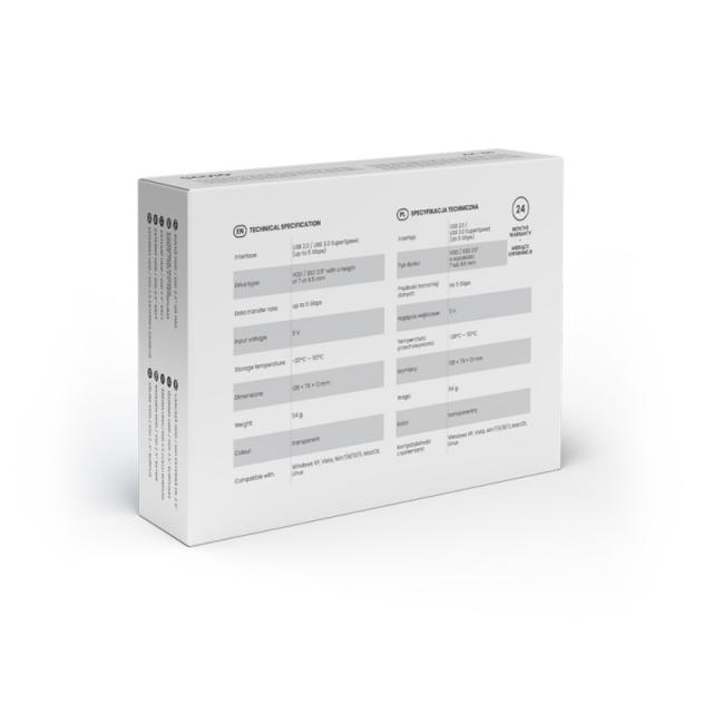 Savio - AK-66 caja para disco duro externo Carcasa de disco duro/SSD Negro, Transparente 2.5"