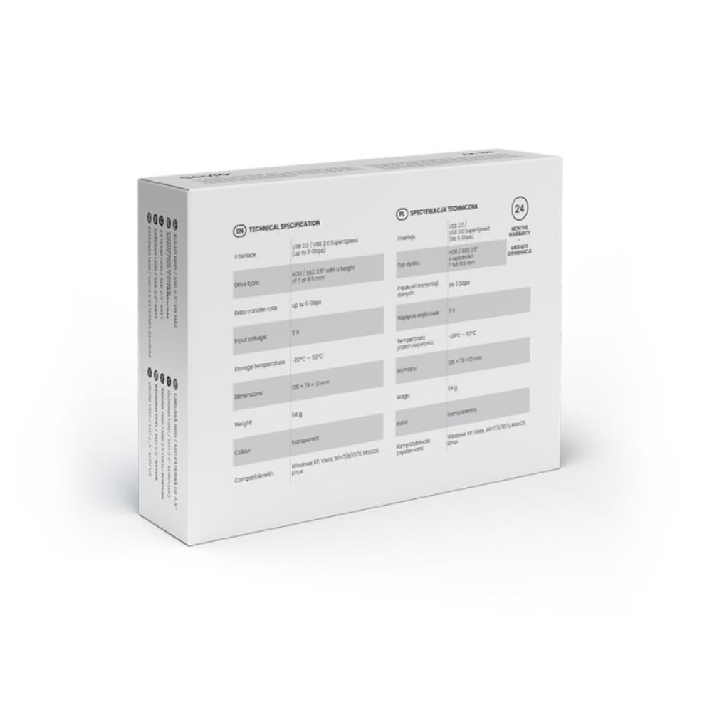 Savio - AK-66 caja para disco duro externo Carcasa de disco duro/SSD Negro, Transparente 2.5"