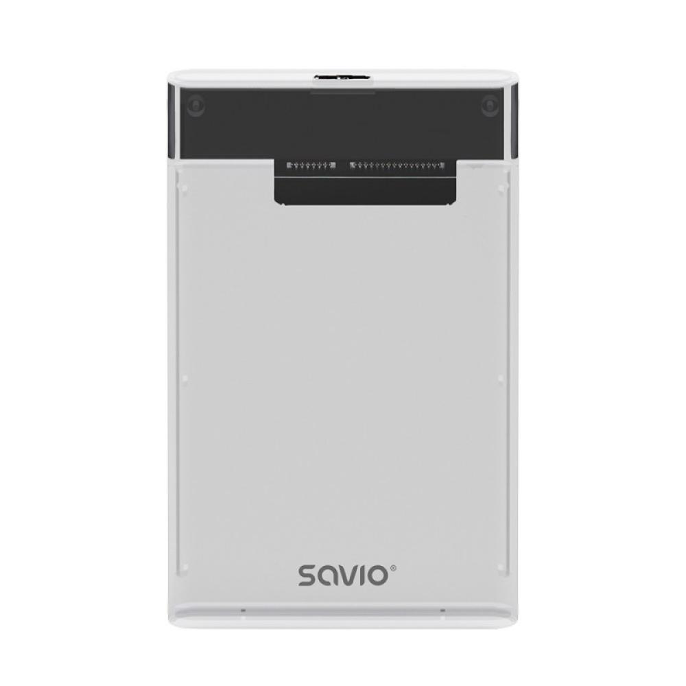 Savio - AK-66 caja para disco duro externo Carcasa de disco duro/SSD Negro, Transparente 2.5"