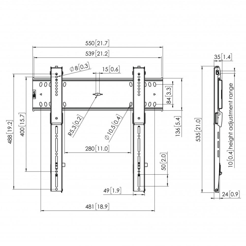 Vogel''s - PFW 6400 165,1 cm (65") Negro