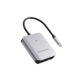 Conceptronic - BIAN09G lector de tarjeta USB 3.2 Gen 2 Type-C Gris