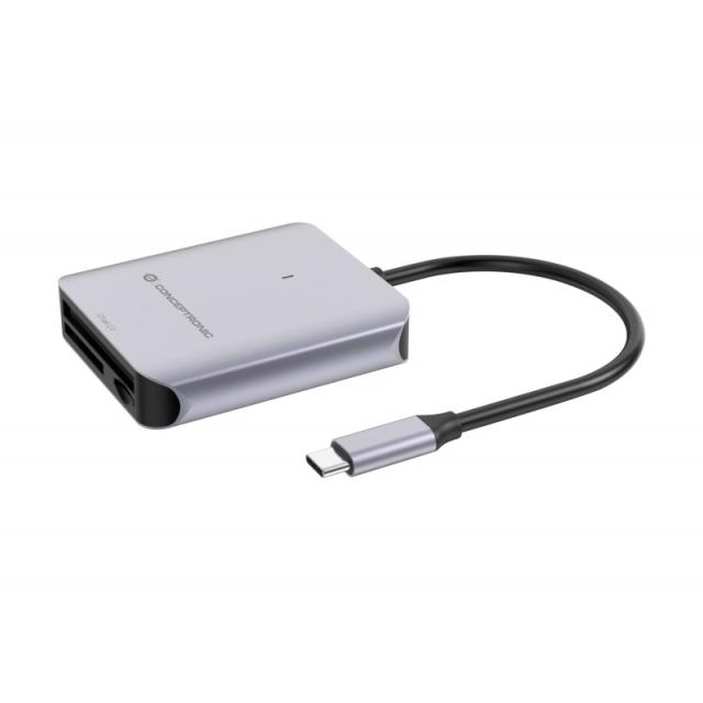Conceptronic - BIAN09G lector de tarjeta USB 3.2 Gen 2 Type-C Gris