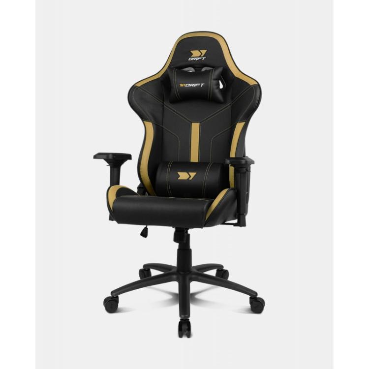 DRIFT - DR350 Butaca para jugar Asiento acolchado Oro, Negro