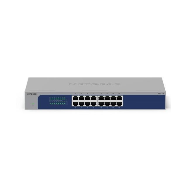 NETGEAR - GS516-300EUS switch No administrado Gigabit Ethernet (10/100/1000) Gris