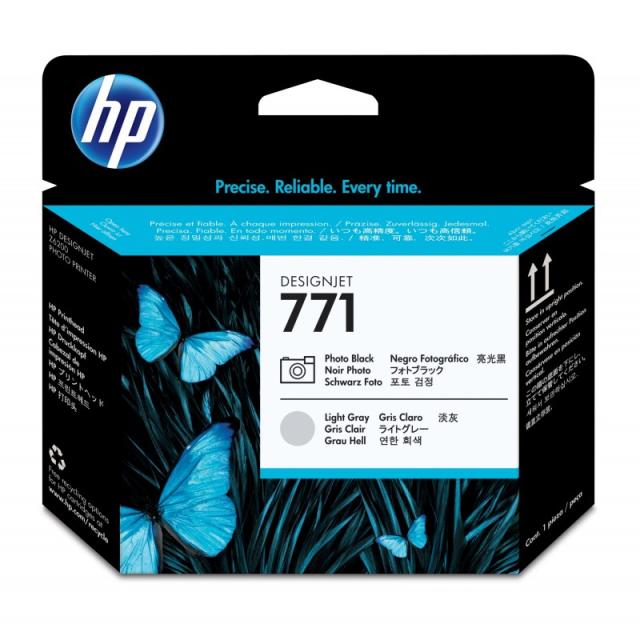 HP - Cabezal de impresión DesignJet 771 negro fotográfico/gris claro