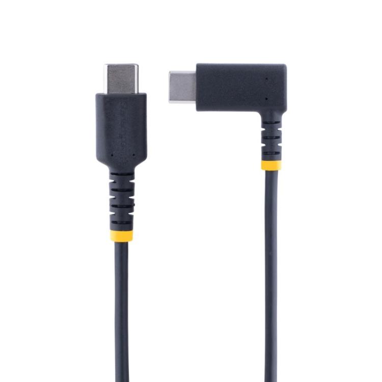 StarTech.com - Cable 30cm USB C Acodado - en Ángulo Recto - PD 60W - 3A - Cable USB-C de Carga Rápida - de Alta Resistencia - US