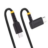 StarTech.com - Cable 30cm USB C Acodado - en Ángulo Recto - PD 60W - 3A - Cable USB-C de Carga Rápida - de Alta Resistencia - US