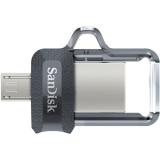 SanDisk - Ultra Dual m3.0 unidad flash USB 32 GB USB Type-A / Micro-USB 3.2 Gen 1 (3.1 Gen 1) Negro, Plata, Transparente