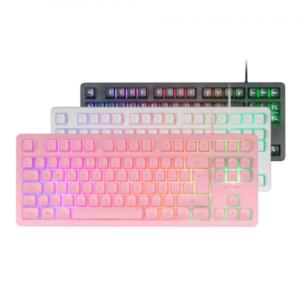 Mars Gaming - MK023, Teclado Gaming TKL, Tecnología Híbrida H-Mech, Iluminación FRGB Rainbow, Anti-ghosting, Compatib - MK023PES