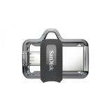 SanDisk - Ultra Dual m3.0 unidad flash USB 32 GB USB Type-A / Micro-USB 3.2 Gen 1 (3.1 Gen 1) Negro, Plata, Transparente