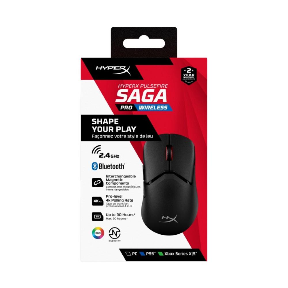HyperX - Pulsefire Saga Pro: ratón gaming inalámbrico (negro)