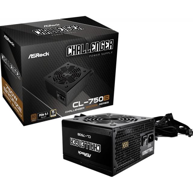 Asrock - Challenger CL-750B unidad de fuente de alimentación 750 W 20+4 pin ATX ATX Negro
