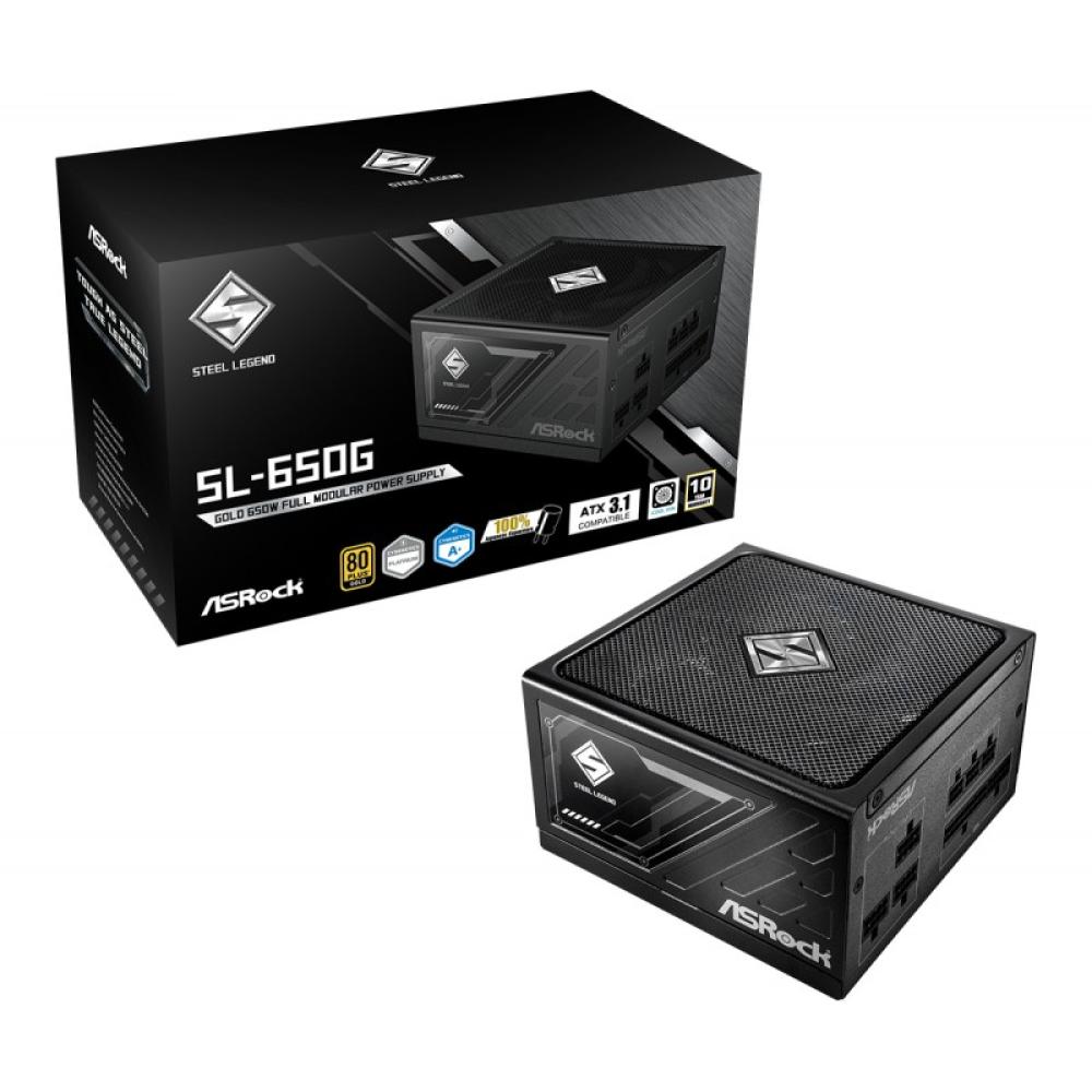Asrock - SL-650G Steel Legend unidad de fuente de alimentación 650 W 20+4 pin ATX ATX Negro