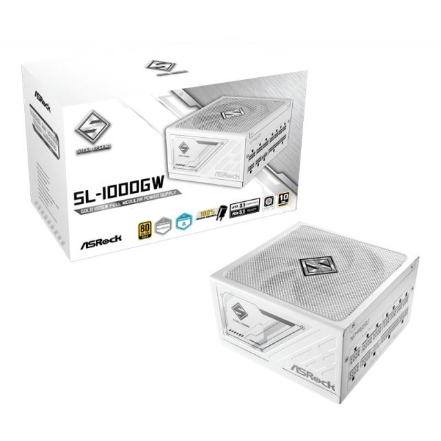Asrock - SL-1000GW Steel Legend unidad de fuente de alimentación 1000 W 20+4 pin ATX ATX Blanco