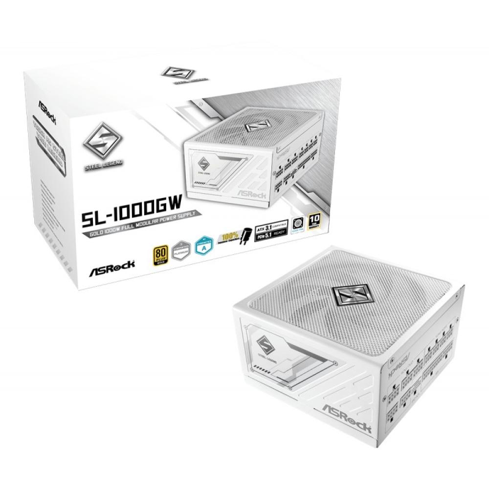 Asrock - SL-1000GW Steel Legend unidad de fuente de alimentación 1000 W 20+4 pin ATX ATX Blanco