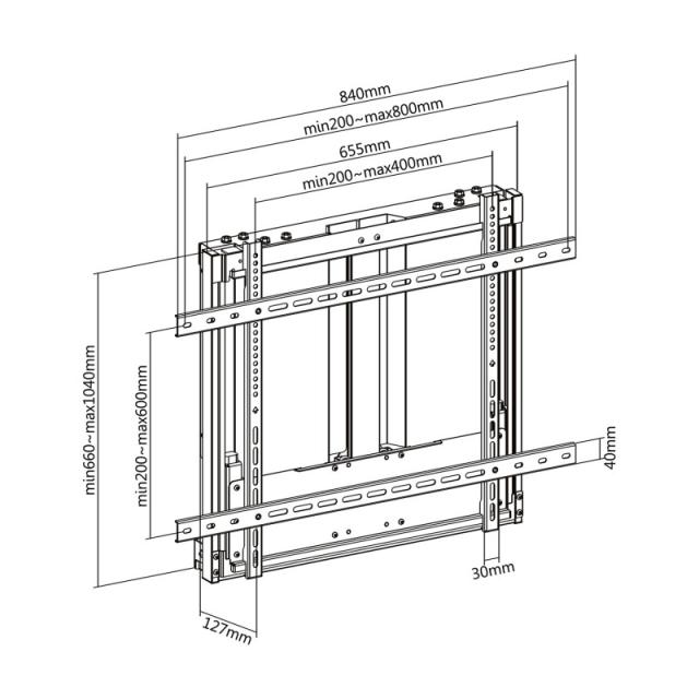 AISENS - Soporte de Pared Contrapeso Pro Para TV 60-90kg de 70"-100", Negro
