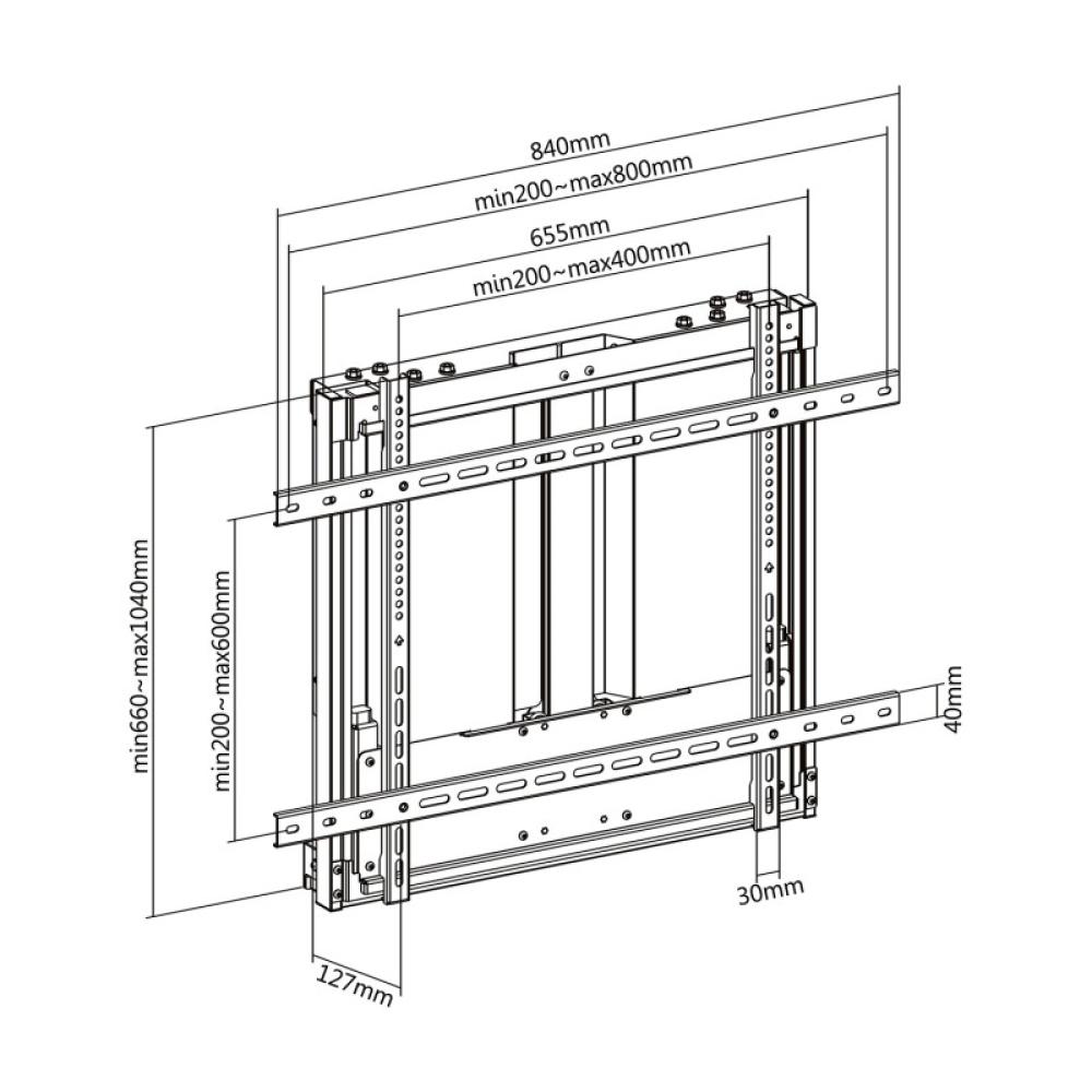 AISENS - Soporte de Pared Contrapeso Pro Para TV 60-90kg de 70"-100", Negro