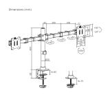 AISENS - Soporte de Mesa Eco Giratorio e Inclinable para Monitor/TV 20kg (3 Pivotes, 2 Brazos) de 17"-35", Negro