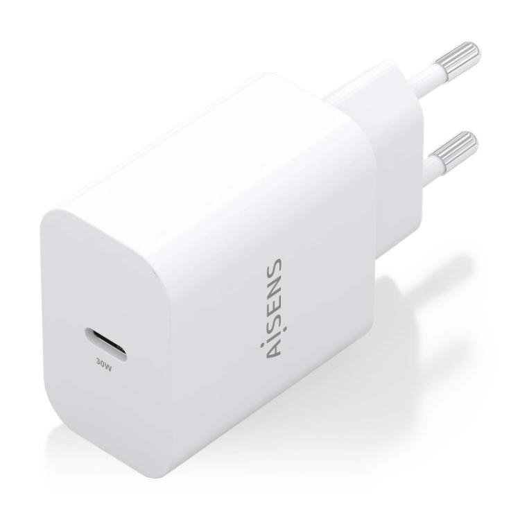 AISENS - Cargador GaN 30W, 1xUSB-C PD3.0, Blanco - A110-0940