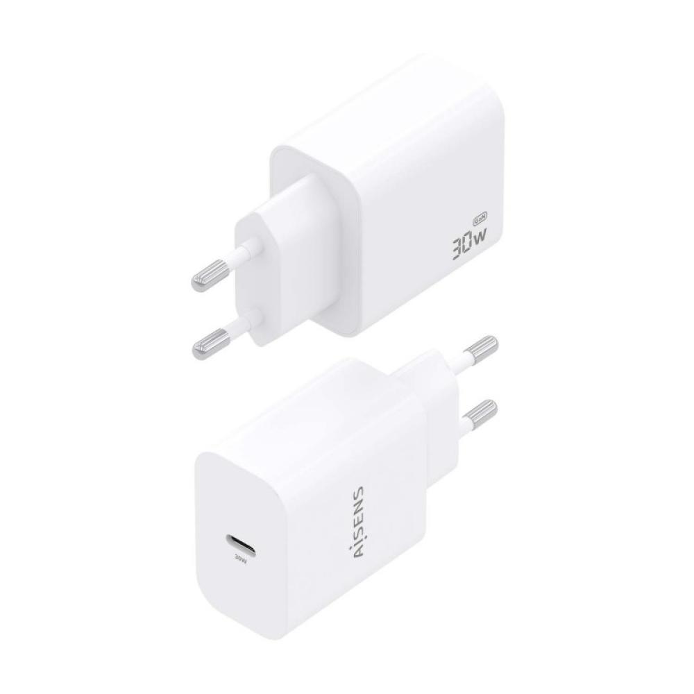 AISENS - Cargador GaN 30W, 1xUSB-C PD3.0, Blanco - A110-0940