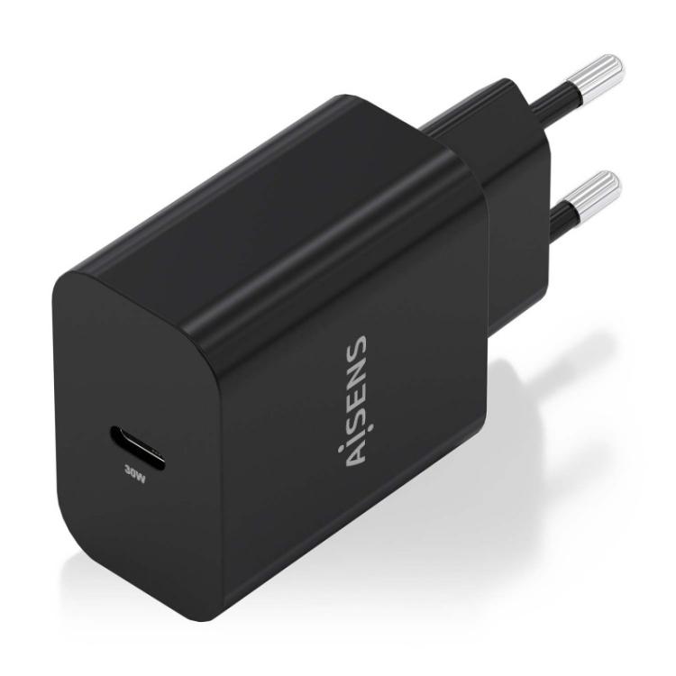 AISENS - Cargador GaN 30W, 1xUSB-C PD3.0, Negro - A110-0941