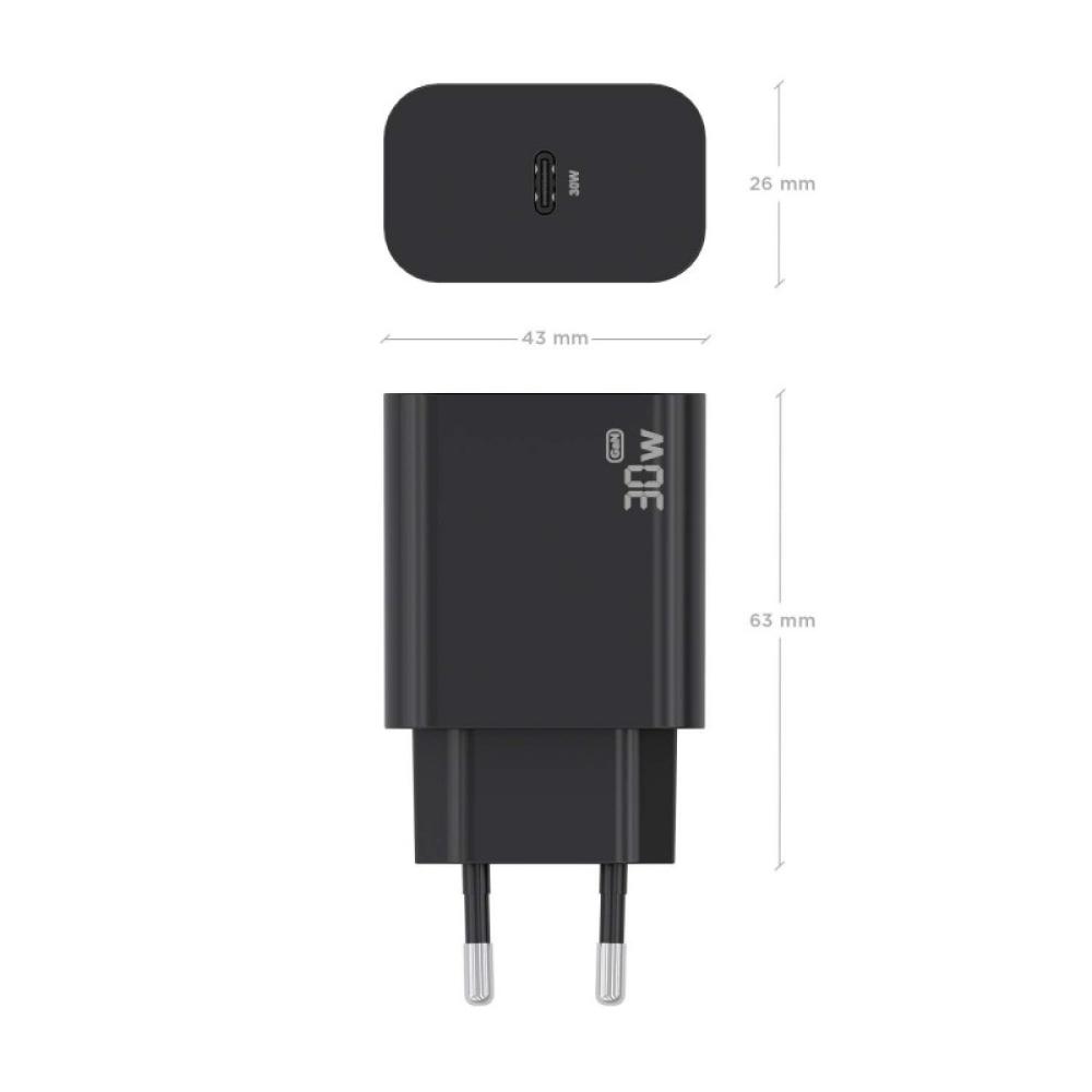 AISENS - Cargador GaN 30W, 1xUSB-C PD3.0, Negro - A110-0941
