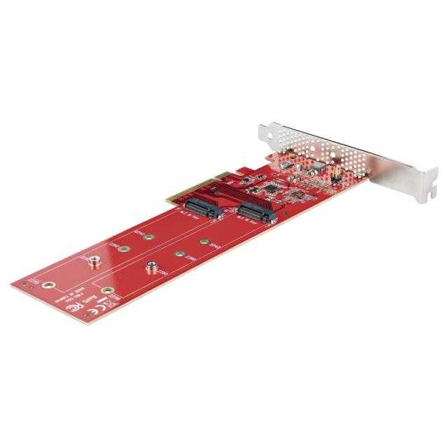 StarTech.com - Tarjeta PCIe Adaptadora para 2 SSDs M.2, PCI Express x8 o x16 a NVMe Doble o SSDs M.2 AHCI, PCI Express 4.0, 7,8G