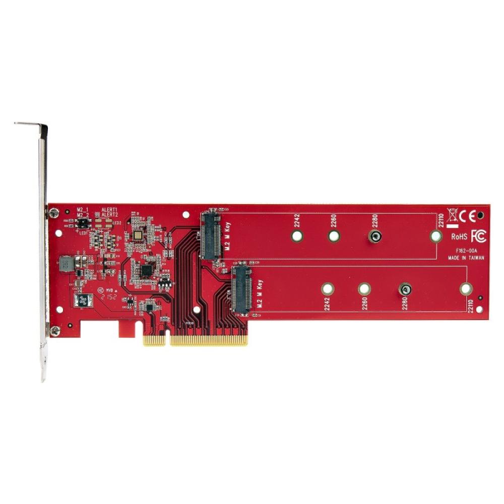 StarTech.com - Tarjeta PCIe Adaptadora para 2 SSDs M.2, PCI Express x8 o x16 a NVMe Doble o SSDs M.2 AHCI, PCI Express 4.0, 7,8G