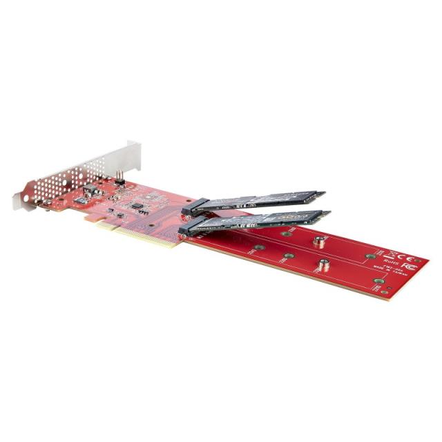 StarTech.com - Tarjeta PCIe Adaptadora para 2 SSDs M.2, PCI Express x8 o x16 a NVMe Doble o SSDs M.2 AHCI, PCI Express 4.0, 7,8G